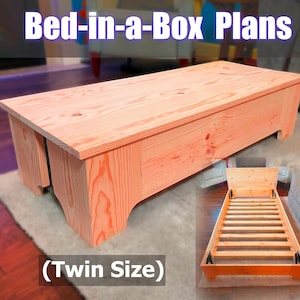 Woodworking Plans: DIY Folding Bed in a Box - PDF Plans for Woodworking - Compact Foldable Bed Plans | Woodworking Gifts