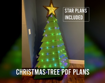 DIY Wooden Christmas Tree Plans: 6ft Wood Star (PDF Plan)