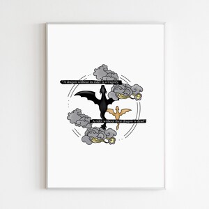 FOURTH WING Wydruk cyfrowy | Cytat z książki „Jeźdźca smoka” | Romantyczna sztuka ścienna w stylu książkowym | Dekoracja fantasy | Prezent dla miłośnika książek | Natychmiastowe pobranie