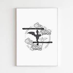 FOURTH WING Wydruk cyfrowy | Cytat z książki „Jeźdźca smoka” | Romantyczna sztuka ścienna w stylu książkowym | Dekoracja fantasy | Prezent dla miłośnika książek | Natychmiastowe pobranie