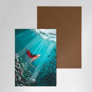 Illustrierte Postkarte - Axolotl