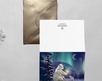 Carte de voeux illustrée - Ours de Noël, carte de noël