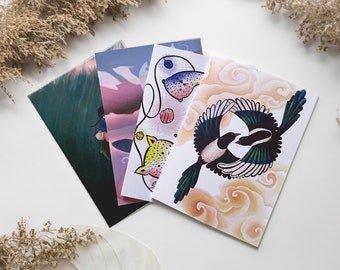 Mix and Match - Pack 4 double greeting cards with envelope - Original designs