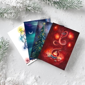 Pack 4 cartes de voeux "Noel 2025" avec enveloppes