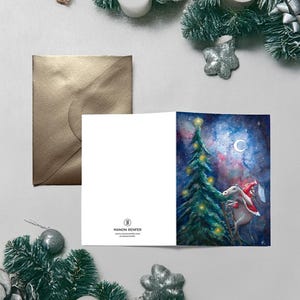 Carte de voeux illustrée - Ane de noël