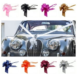 Wedding Car Decoration Kit 3 or 5 Large 50mm Pull Bows & 7 Meters of Ribbon