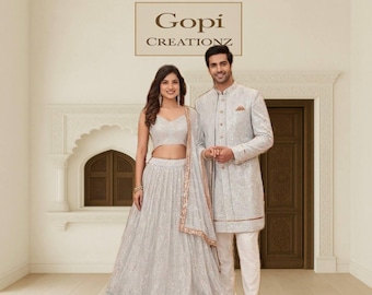 Heavy work white lehenga choli for wedding