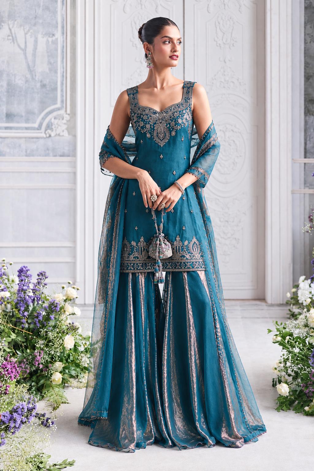 blue umbrella dress The ruffle detailing adds