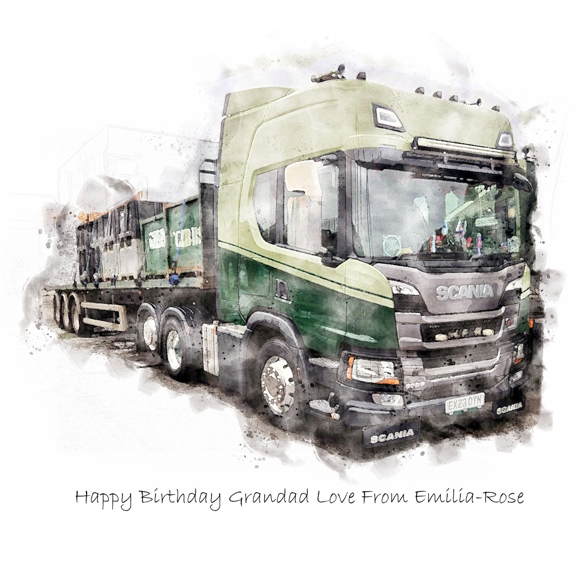 Personalized Lorry Truck Portrait Print Custom Trucker Gift Volvo Daf personalized-lorry-truck-portrait-print-custom-trucker-gift-volvo-daf