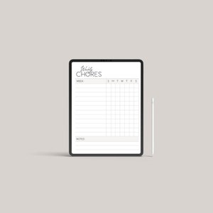 Weekly Chores List To-Do Instant Download Digital/Printable File