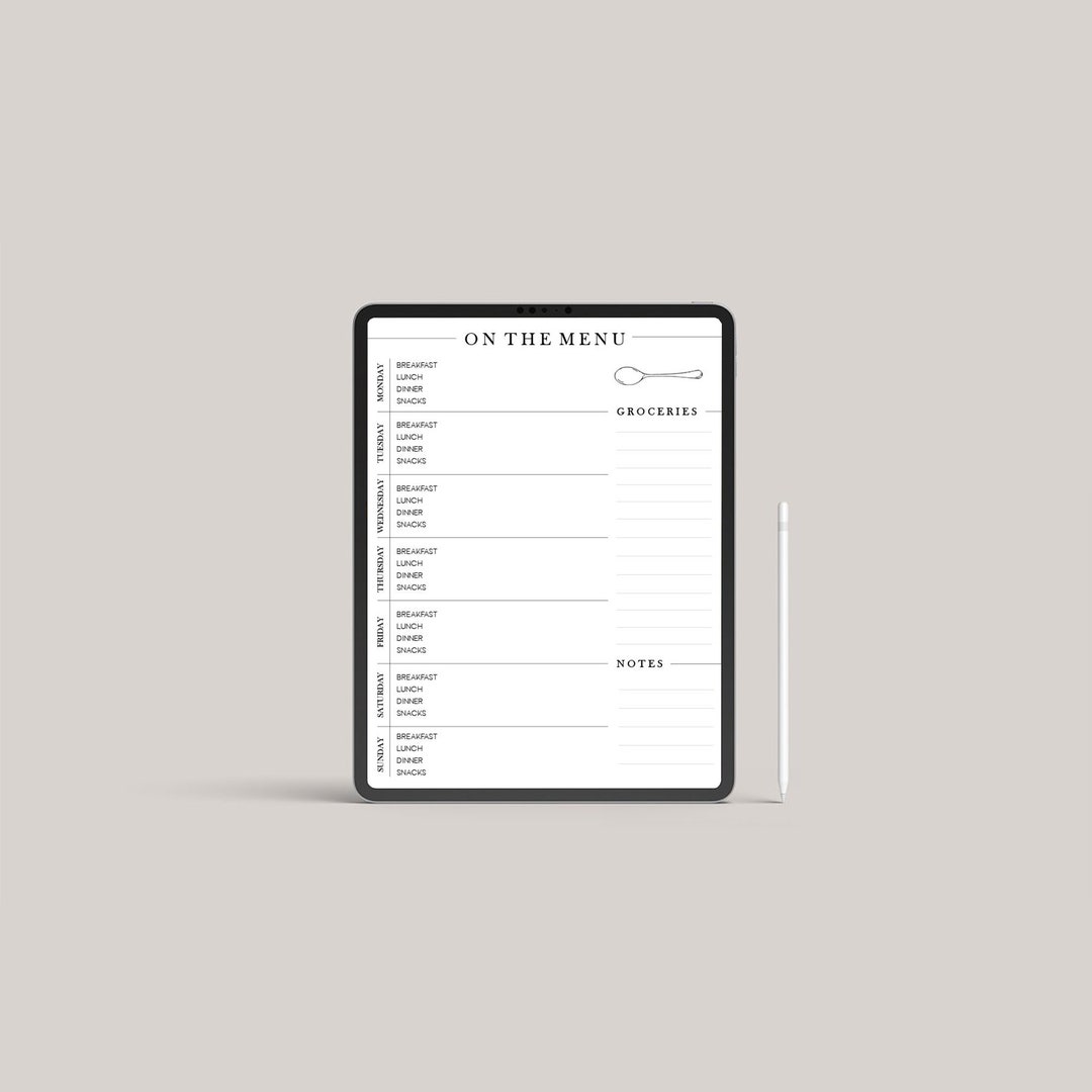 Neutral Weekly Meal Planner Instant Download - Etsy