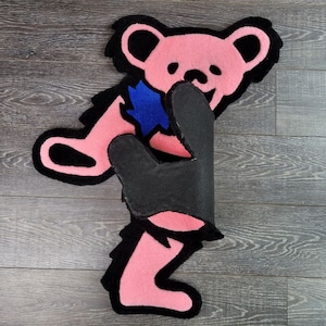 Gd Nanda Rug Grateful Dead Pink Dancing Bear Handmade Rug - Etsy