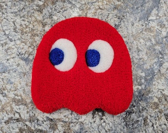 Pacman Blinky Ghost Handmade Tufted Rug