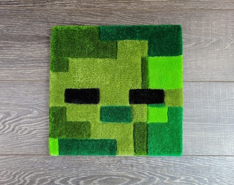 Minecraft Zombie Handmade Rug