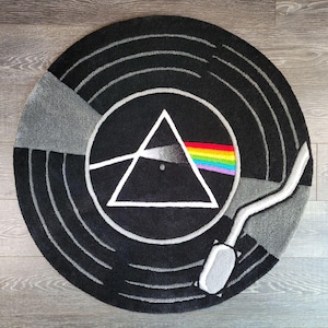 Pink Floyd Dark Side of the Moon Record Handmade Rug