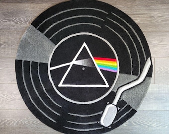 Pink Floyd Dark Side of the Moon Record Handmade Rug