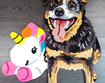Custom Pet Portrait Handmade Rug