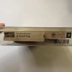 Stampin' Up A GOOD EGG early 2000's RETIRED Stamp Set Set of 12 wooden stamps New condition never used image 4