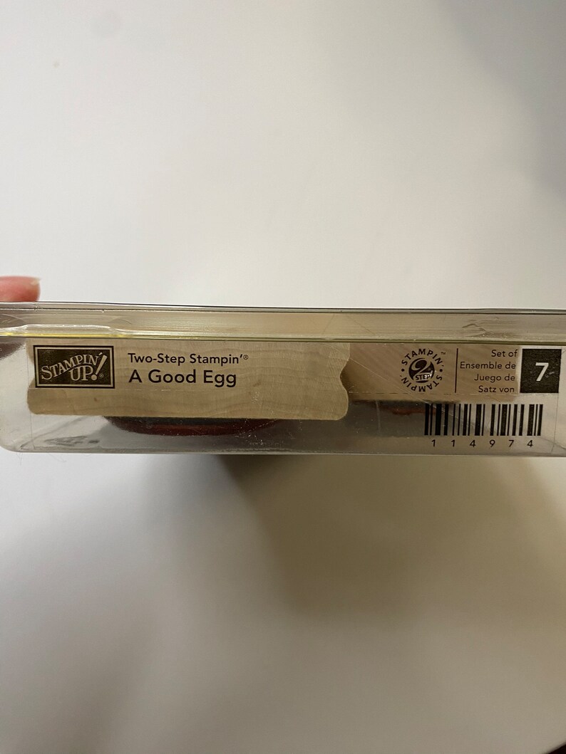 Stampin' Up A GOOD EGG early 2000's RETIRED Stamp Set Set of 12 wooden stamps New condition never used image 4