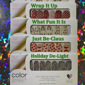 Color Street Nail Strips * HOLIDAY Designs * 100% Real Nail Polish * Made In The USA * New - Retired - Discontinued