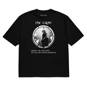 Camiseta extragrande de The Crow 1994 de Eric Draven, estilo gótico vintage, estilo grunge, clásico de culto de los 90, estética oscura, unisex.