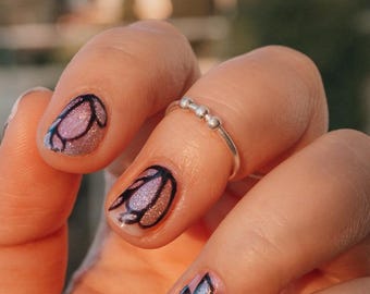 Ergonomischer Anti-Stress-Ring Midi-Knöchelring 1,2 mm dunne ring met koorden voor angst, stress, ADHD