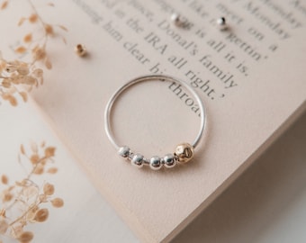 Fidgetring/angst/spinner/adhd/stimmingring gemengd metaal met lopende/draaiende kralen met verschillende maten en motieven