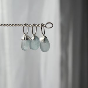 Colgante o colgante de aguamarina esmerilada en plata de ley 925