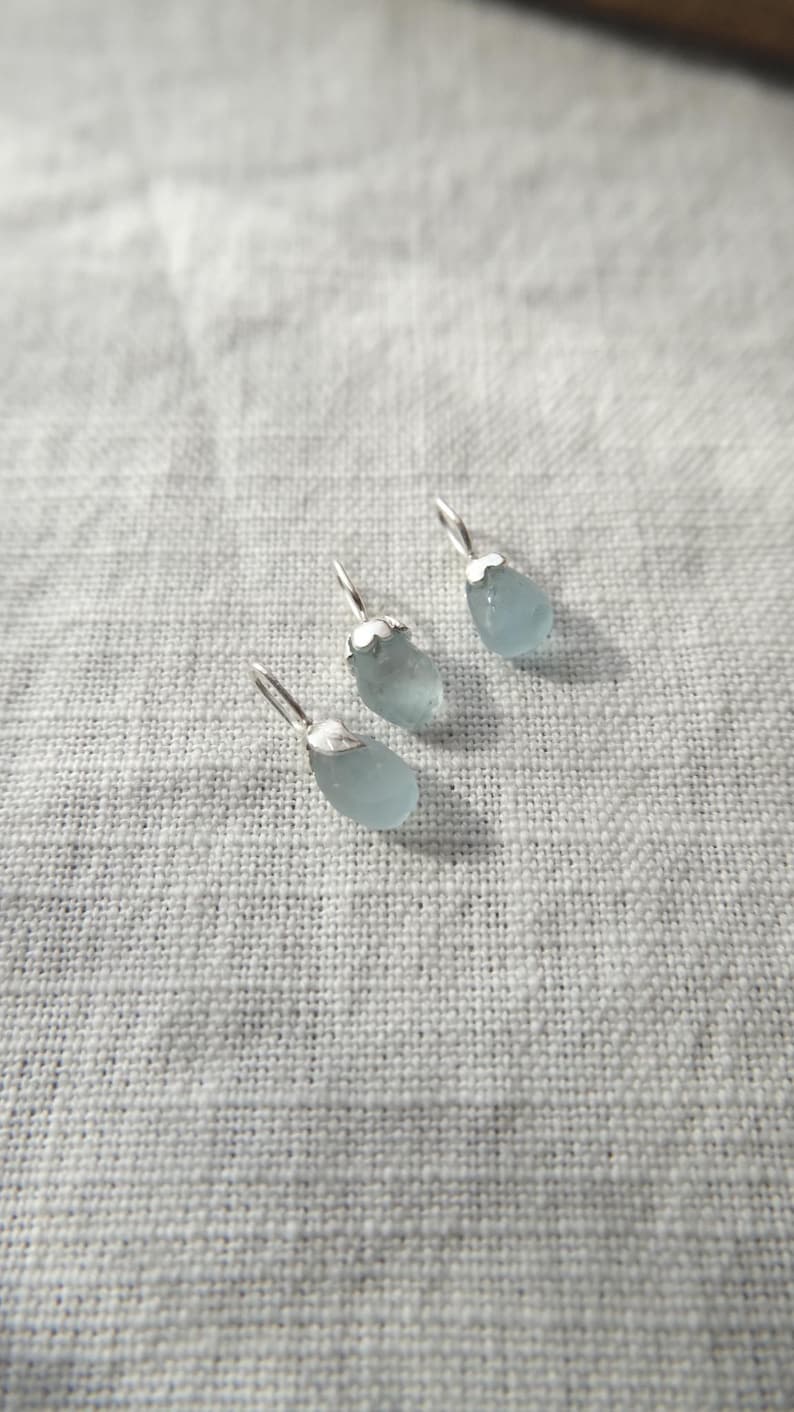 Frosted Aquamarin Halskette oder Charm/Anhänger nur in 925 Sterling Silber image 5