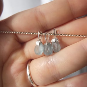 Frosted Aquamarin Halskette oder Charm/Anhänger nur in 925 Sterling Silber image 2