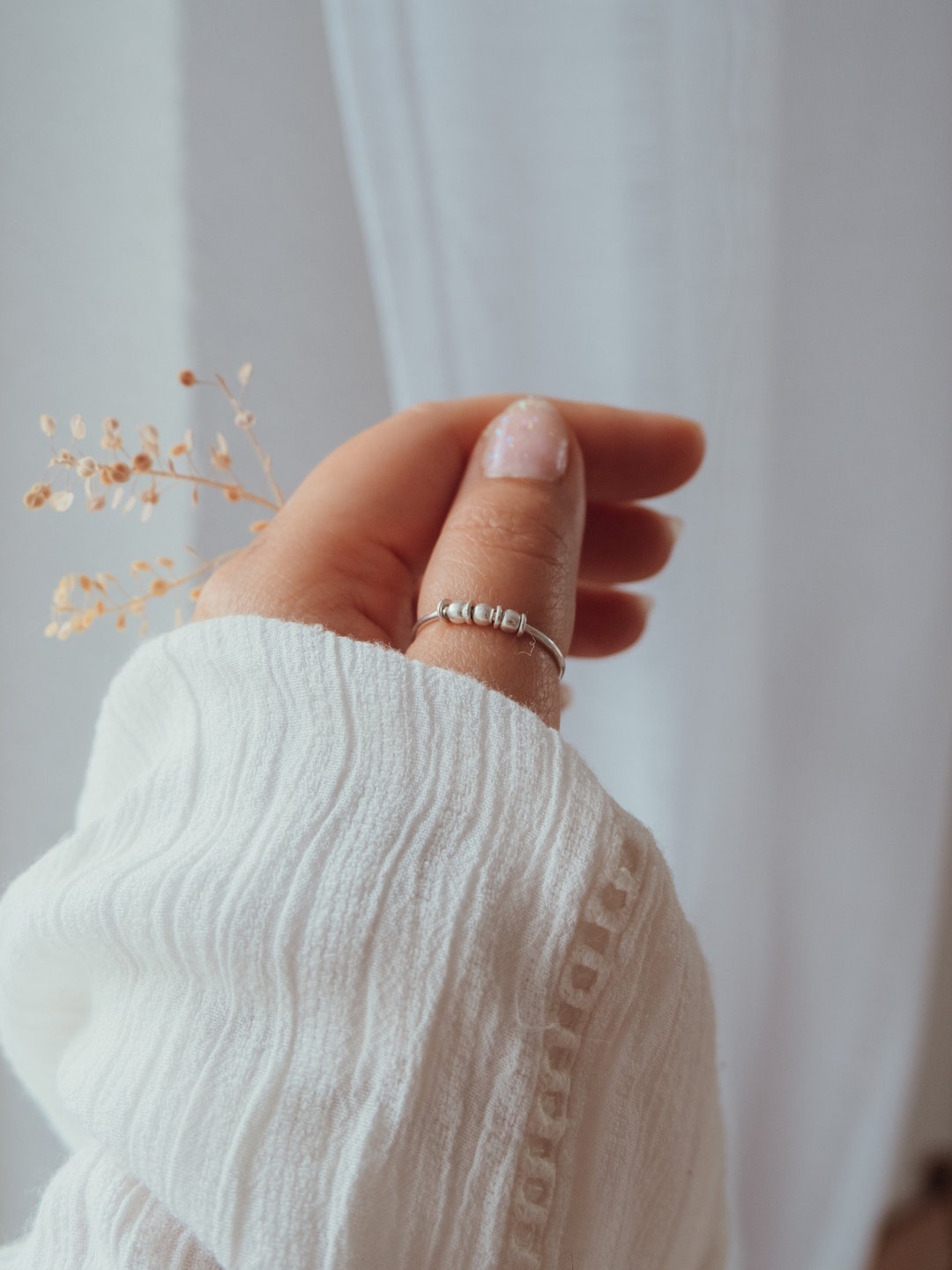 Fidget Ring Sterling Silver/9k Gold/14k Goldfilled, for Concentration ...