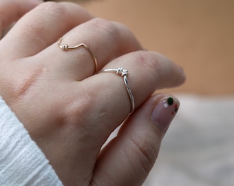 Onzichtbare kroon sierlijke sterlingzilver/goudgevulde antistressring dunne band, lopende en roterende ringen om te helpen bij angst Stress ADHD
