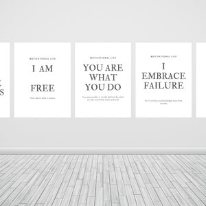 Motivational life poster quotes. Home poster prints and framing DIY for downloading