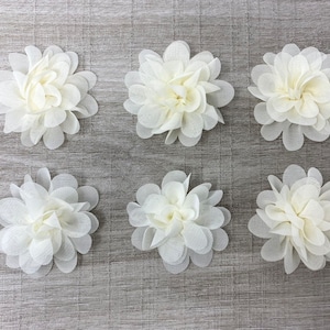 Ivory Chiffon Flower DIY Flower Hair Accessories Flower set of 6
