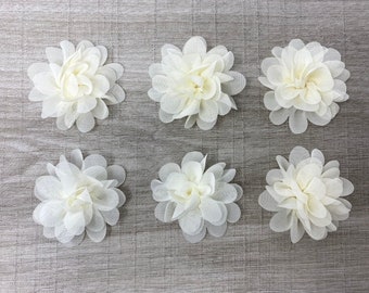 Ivory Chiffon Flower DIY Flower Hair Accessories Flower set of 6