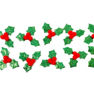 Holly Takje Appliques Sparkly Kerst Appliques Set van 10 Kerstknutselaccessoires