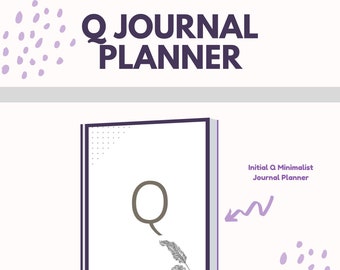 Initial Q Minimalist Journal Planner | Minimal Design | Notes Sheets | Weekly Planner Pages