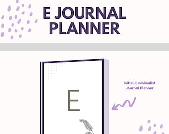 Initial E Minimalist Journal Planner | Minimal Design | Notes Sheets | Weekly Planner Pages
