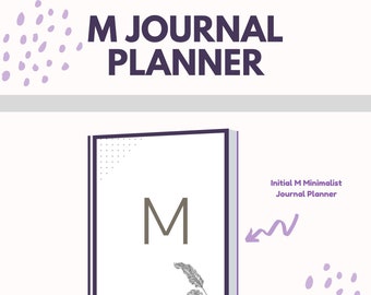 Initial M Minimalist Journal Planner | Minimal Design | Notes Sheets | Weekly Planner Pages