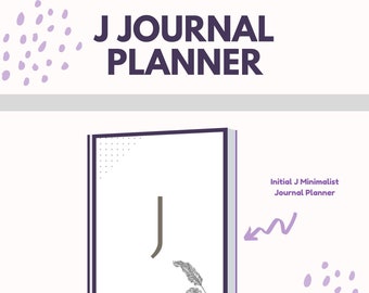 Initial J Minimalist Journal Planner | Minimal Design | Notes Sheets | Weekly Planner Pages