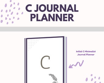 Initial C Minimalist Journal Planner | Minimal Design | Notes Sheets | Weekly Planner Pages
