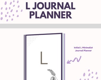 Initial L Minimalist Journal Planner | Minimal Design | Notes Sheets | Weekly Planner Pages