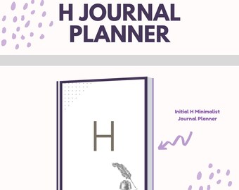 Initial H Minimalist Journal Planner | Minimal Design | Notes Sheets | Weekly Planner Pages