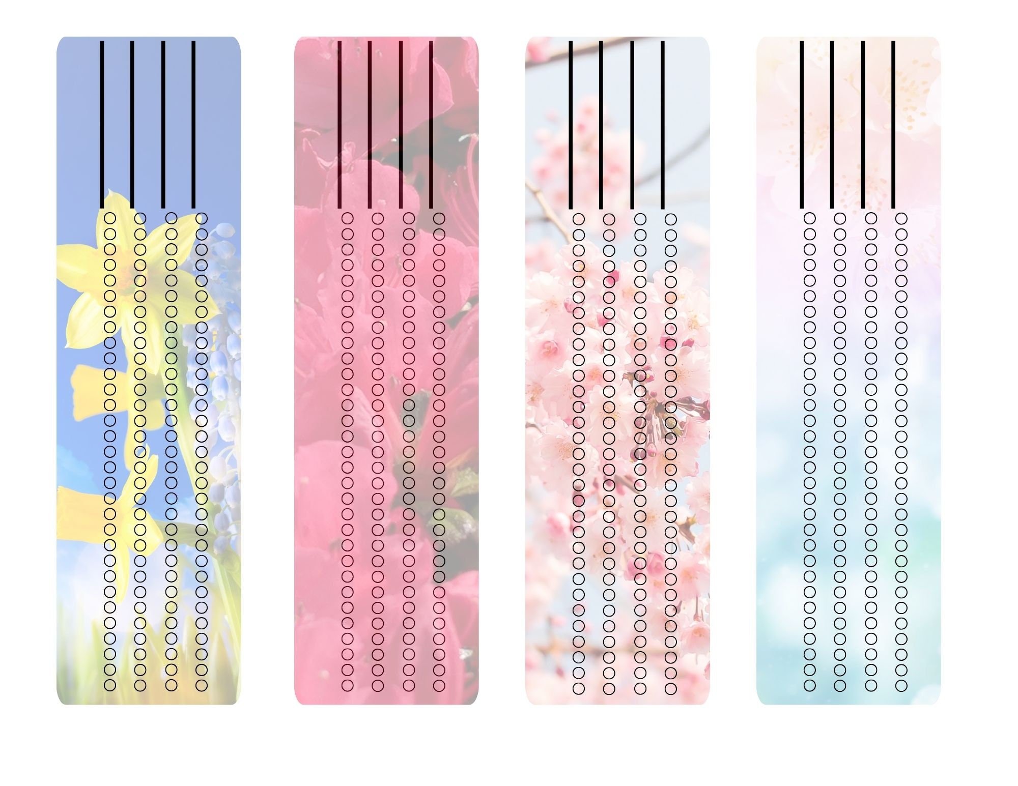 Spring Can Tracker Spring Habit Tracker Bookmark Printable - for Your Planner, Bullet ...