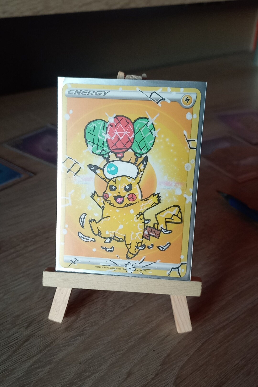 Terastal Pikachu Pokemon Custom Painted Card - Etsy