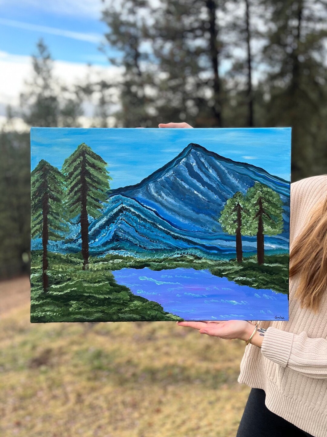 Paint Ridges Original Blue Ridge Mountains Acrylic Painting: Psychedelic ...