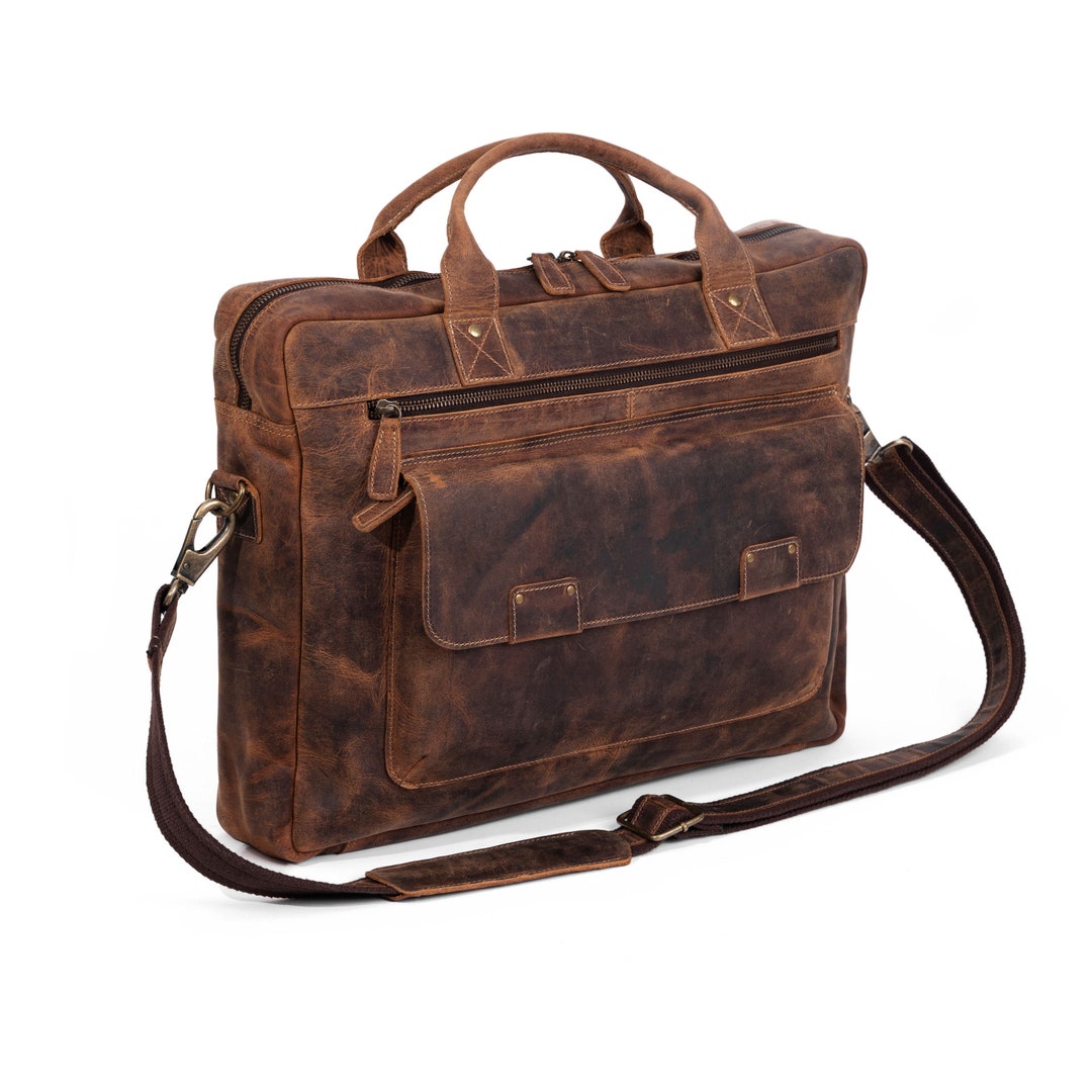 Komal'S Passion Leather & Komalc | Bags | Komalc 6 Inch Leather Briefcase Laptop Messenger Bags For Men And Women