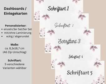 Dashboards in A6 of A7 - Insteekkaarten - Pastelkleurige bloemen - Selecteerbare aantallen - Personaliseerbaar - Envelopmethode - Budgettering - Cashstuffing