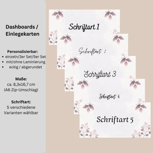 Cruscotti in formato A6 o A7 - Cartoncini da inserimento - Fiori pastello - Quantità selezionabili - Personalizzabili - Metodo busta - Budgeting - Cashstuffing