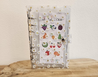 A6 Budget Binder Transparent Flowers - Kids - Budgeting - Envelope Method - Cash Stuffing - Various Designs - Challenges